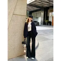 切糕自制【焦点牛仔】小个子秋款女巨显高腿长微喇牛仔裤质感显瘦
