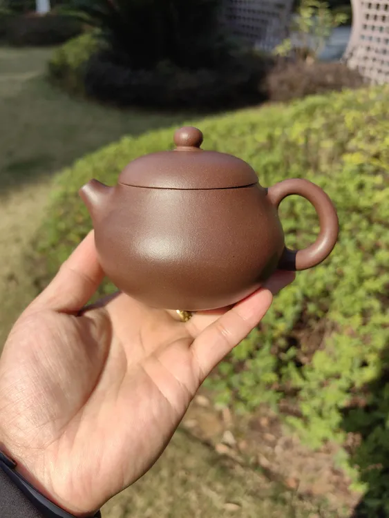 文旦壶 黄龙山原矿紫泥 全手工 砂显 润度好 壶形圆润饱满 240cc
