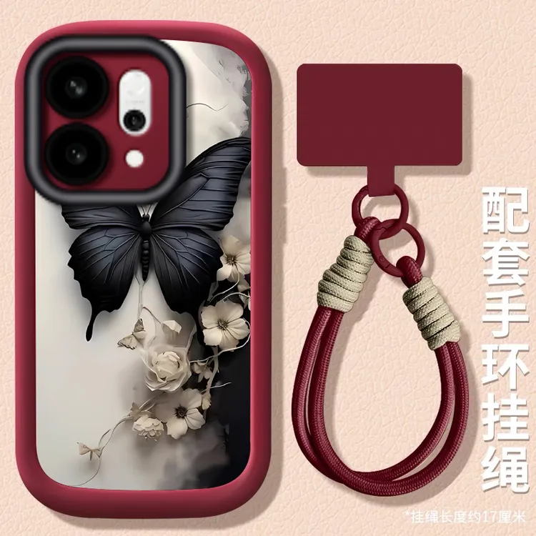 烟雾蝴蝶适用OPPOReno14个性手机壳PLA110OPPOReno14Pro保护套新