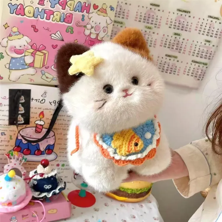 毛绒小猫玩偶可爱三花猫公仔送闺蜜女友生日礼物桌伴猫咪毛绒玩具