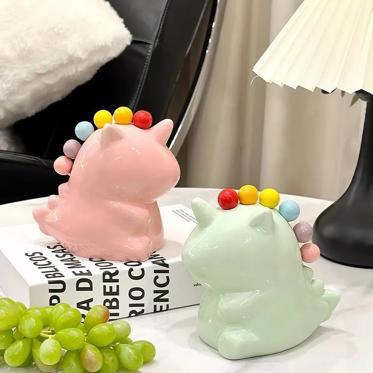 萌趣独角兽多巴胺水果叉彩色摆件奶油风生日礼物创意桌面装饰收纳