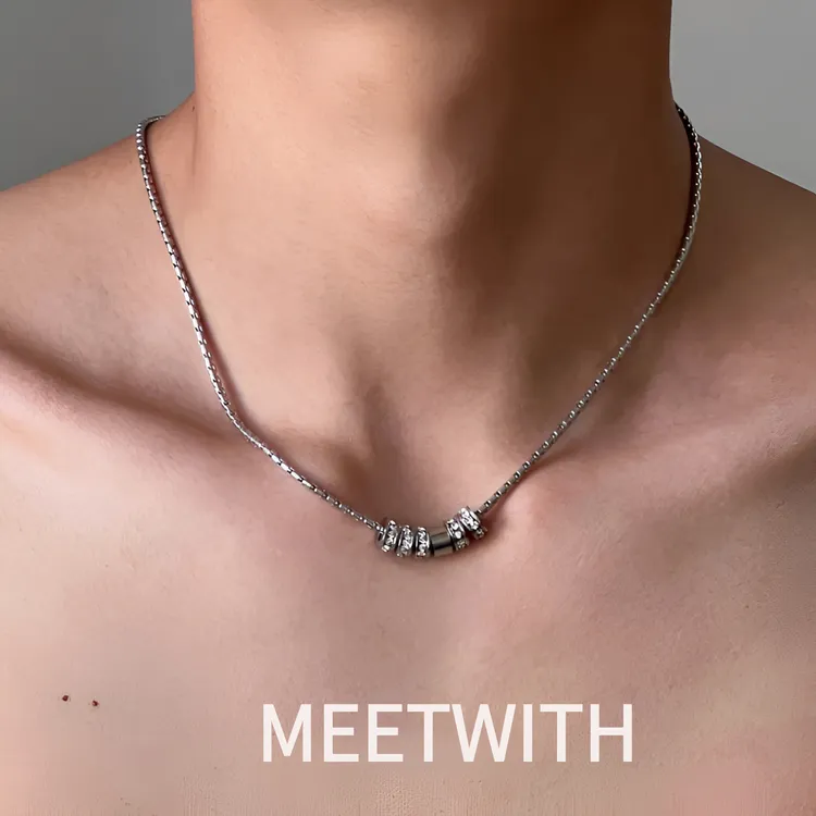 钛钢项链 洗澡可戴钛钢不掉色男款项链冷淡风嘻哈情侣款毛衣链ins