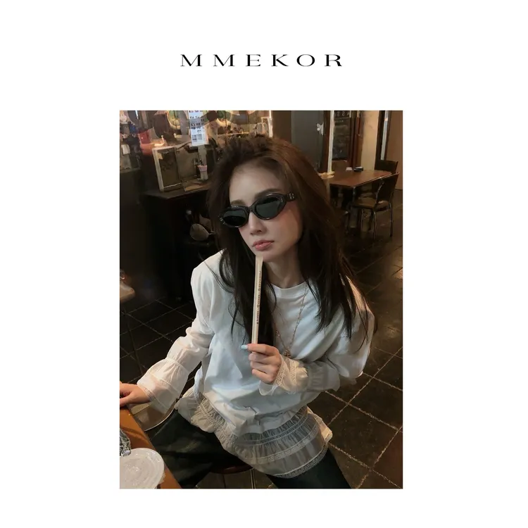MMEKOR“半日甜”T恤 2025新款秋款千金玛德琳长袖 30367