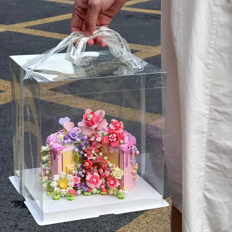 2025网红积木蛋糕积木拼装玩具益智拼装摆件七夕情人节生日礼物