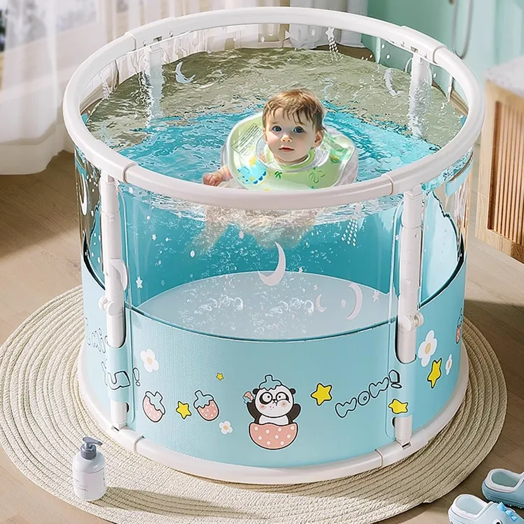透明婴儿游泳桶家用可折叠新生儿童泳池宝宝室内洗澡盆浴桶泡澡桶