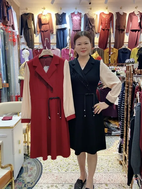 YF！5016#拼接修身显瘦连衣裙