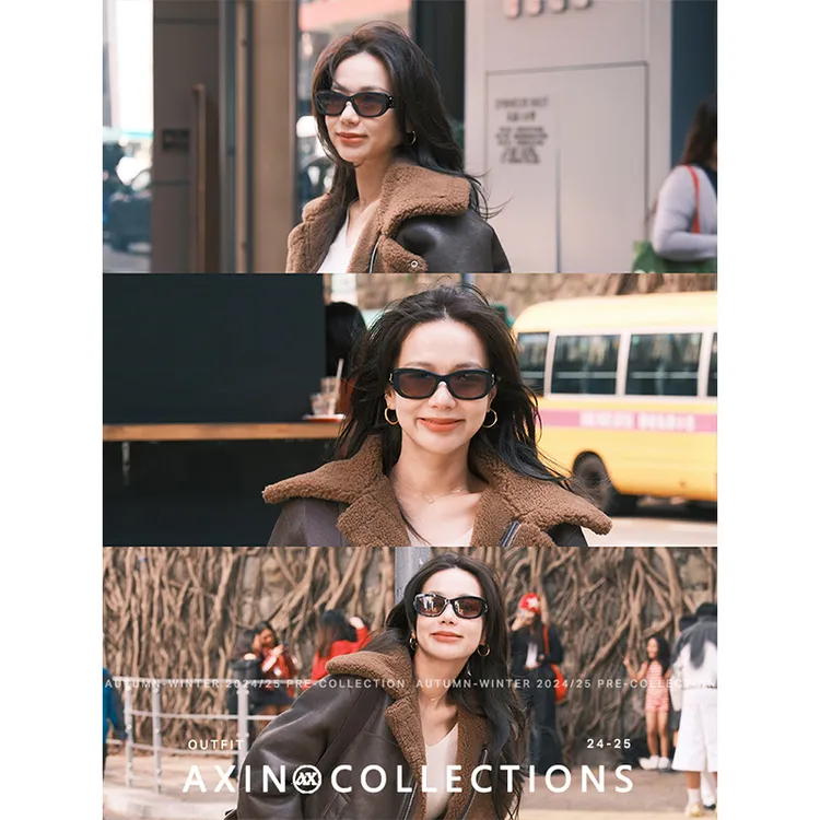 阿昕亮晶晶 旧金山日落 高品美拉德大翻领皮毛一体外套AX250587