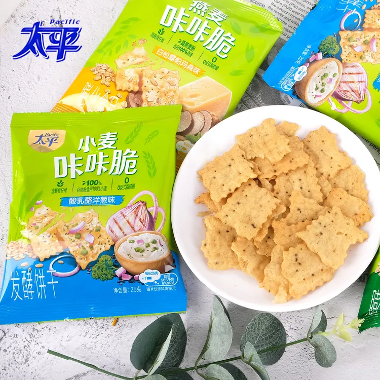 太平咔咔脆25g燕麦白松露意式鲜蔬菜味小麦洋葱乳酪味下午茶零食