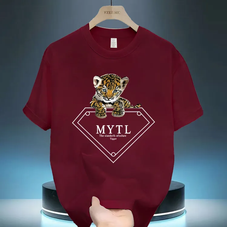 重磅纯棉男半袖体恤2025新潮流时尚圆领宽松百搭印花打底短袖T恤