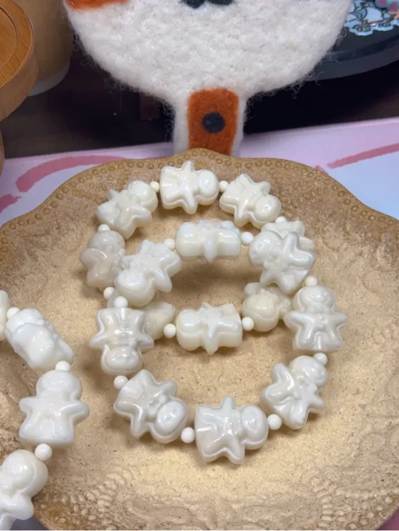 象牙果原果雕刻原白姜饼人文玩手串可爱女生diy盘玩手串