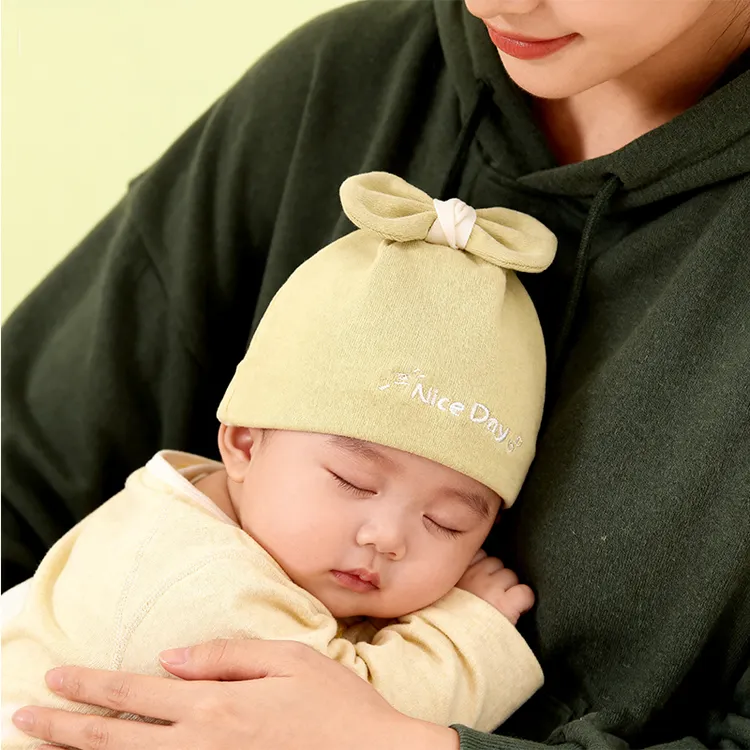 婴儿帽子新生儿春秋纯棉胎帽双层薄款宝宝男女无骨可爱婴幼儿囟门