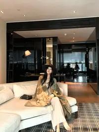 新中式懒民族风高级感提花斗篷披肩外套女慵宽松上衣+打底连衣裙