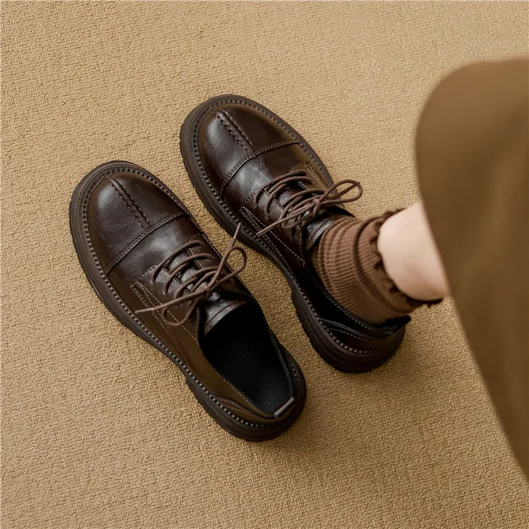 真皮黑色英伦小皮鞋女2025新款春秋季乐福鞋软底不累脚配裙子单鞋