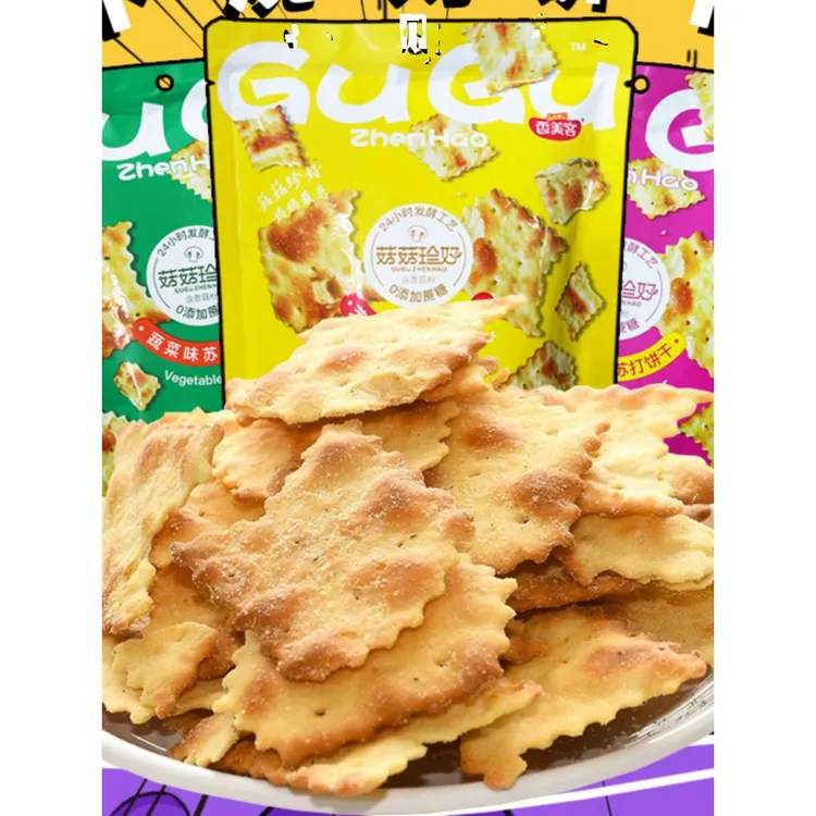 香美客苏打饼干菇菇珍好咸味海盐香葱营养办公室零食胃