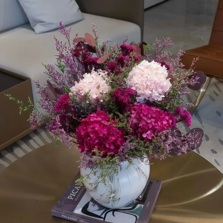 永生真花干花轻奢台置混搭真花花束北欧风家居宫廷风酒店民宿摆件