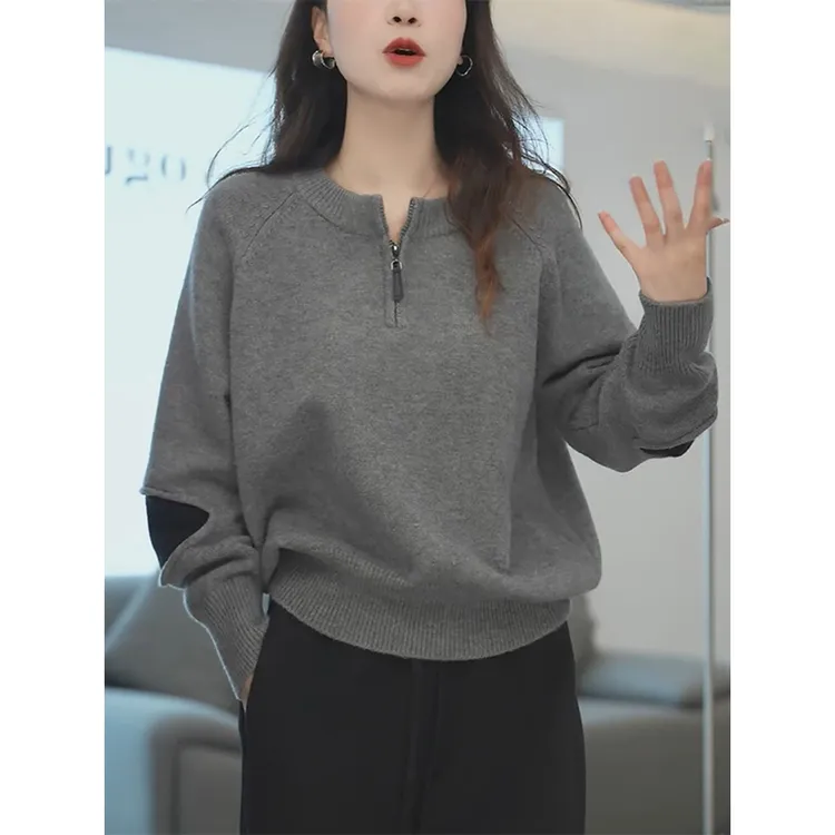 慵懒风高级感毛衣女秋冬新款胖妹妹宽松遮肚子显瘦内搭针织衫外穿