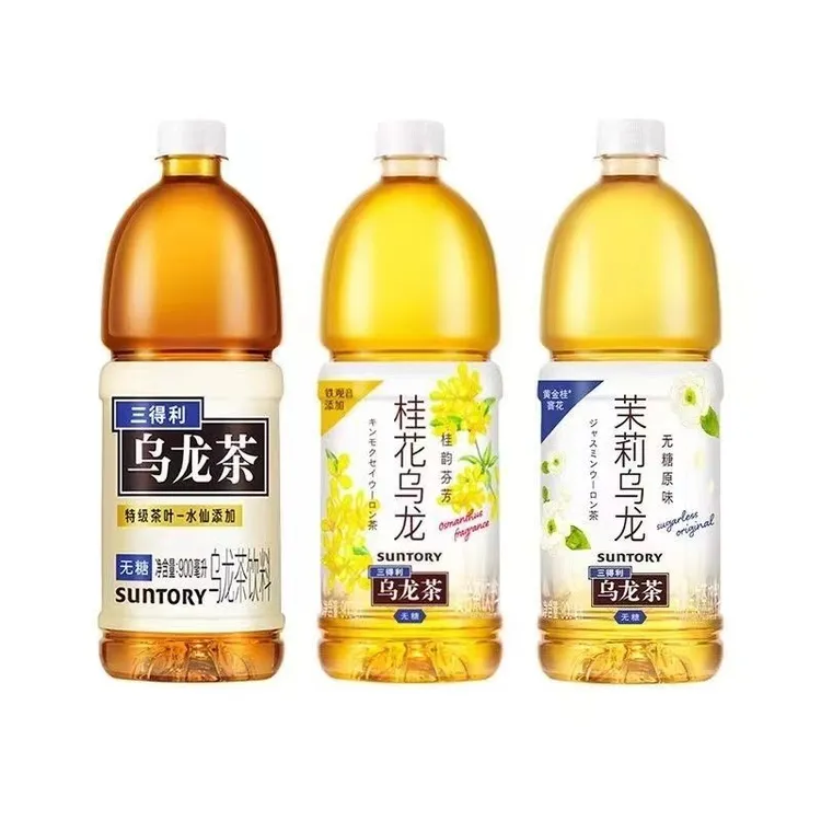 【直播】三得利乌龙茶900ml大瓶无糖茉莉乌龙桂花茶饮料0糖0脂包邮
