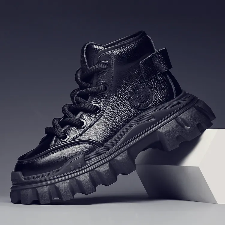 休闲鞋增高英伦男靴高帮休闲风鞋子马丁靴潮流英伦