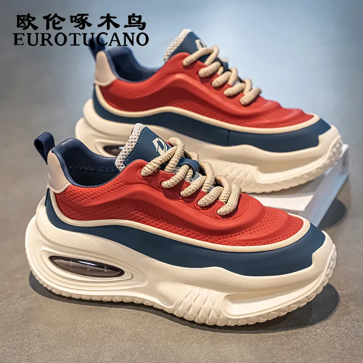 欧伦啄木鸟EUROTUCANO男鞋冬季时尚厚底休闲老爹鞋男士运动阿甘鞋