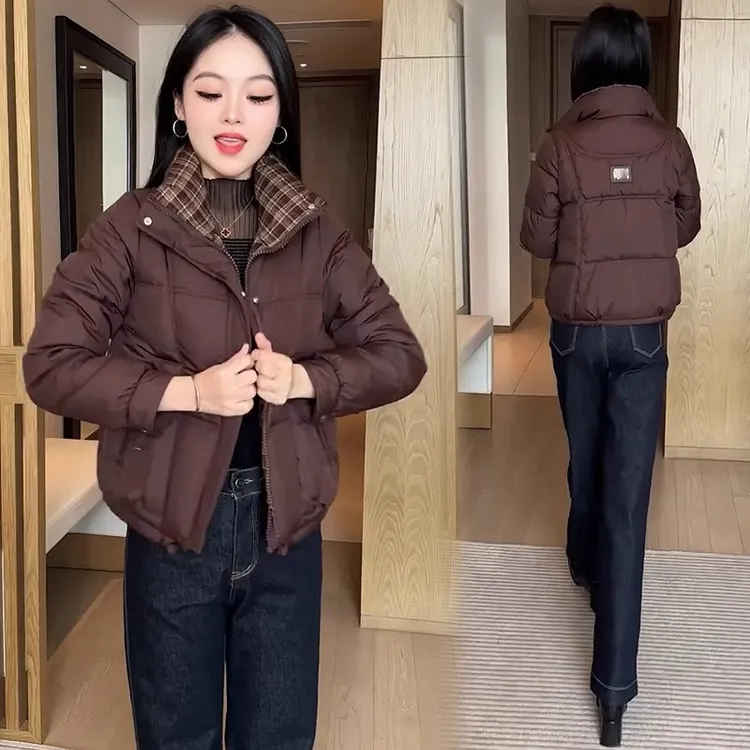 时尚羽绒棉服女2025冬季新款洋气显瘦小个子加厚保暖棉袄棉衣外套