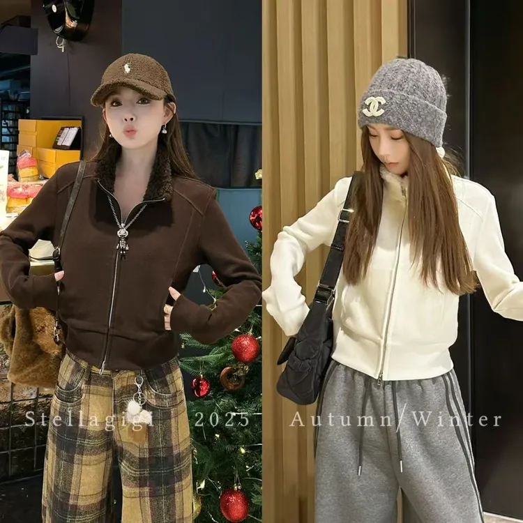 SG / 杨依姗 AW羊羔绒立领加绒卫衣外套WY-20252517