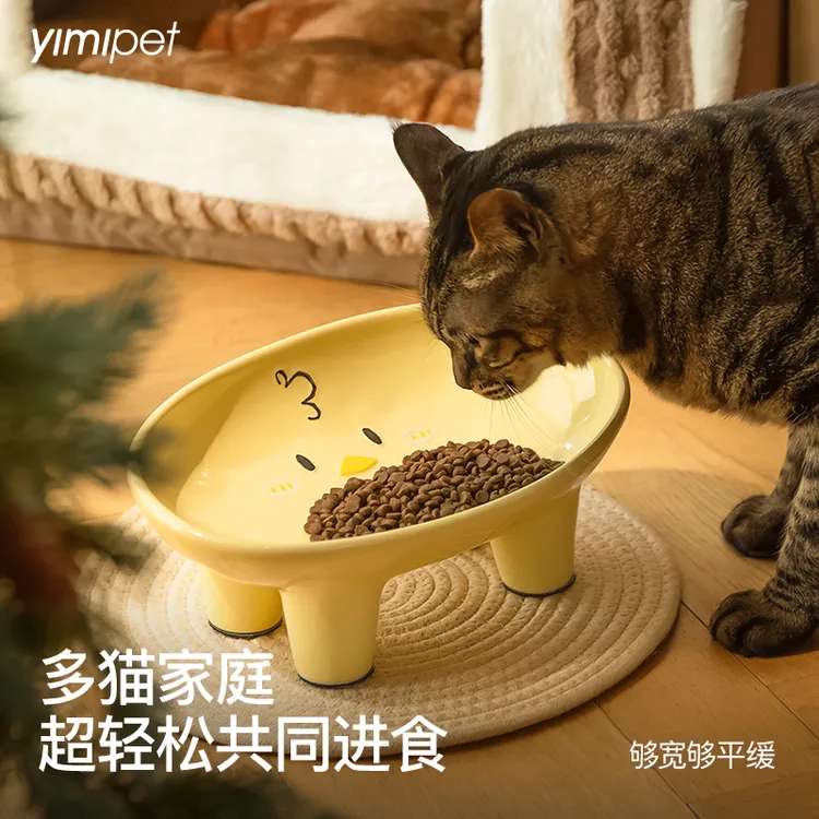 一眯十二生肖钵钵鸡猫碗宠物陶瓷食盆碗防打翻保护颈椎喝水碗狗碗