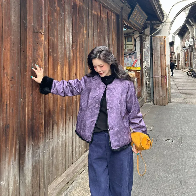 ·紫砚·桃纨·墨裳·非遗新中式国风重工提花上衣冬加厚保暖高级气质