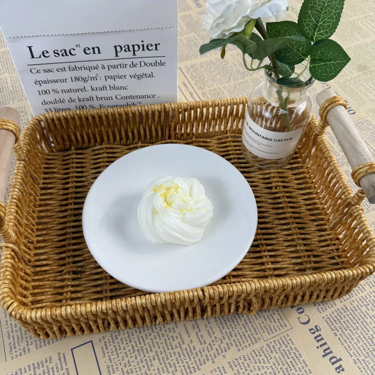 【奶油柠香捏捏 - 食品级硅胶】 奶油花造型｜柠檬碎点缀