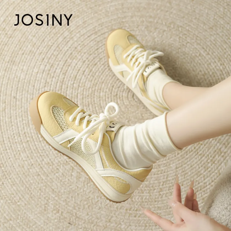 卓诗尼软底德训鞋女2025夏季新款网面透气平底休闲运动轻便女鞋