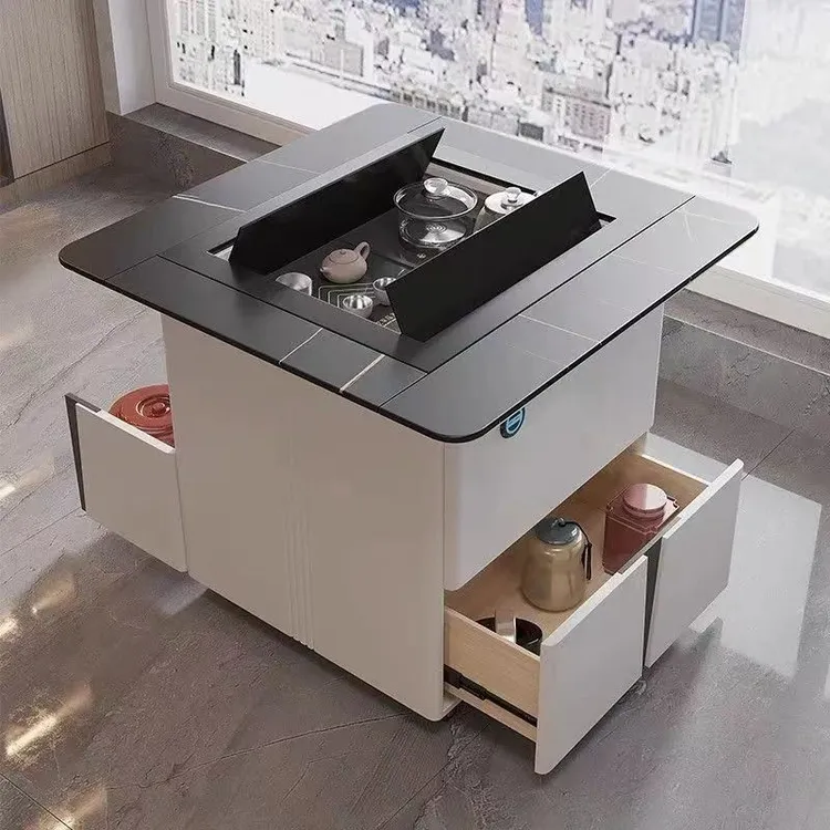 岩板茶桌椅新款升降茶几阳台移动小户型多功能功夫泡茶家用小茶台