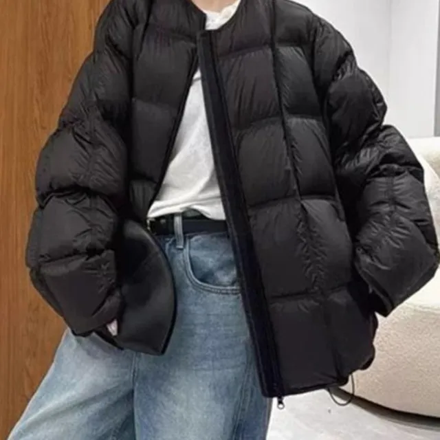 设计款洋气宽松显瘦小个子泡芙棉服女春季新款百搭时尚面包服外套