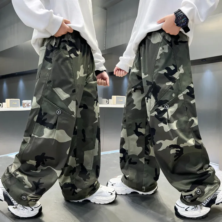男童秋装裤子2025新款儿童装春秋款中大童休闲工装裤秋季男孩长裤
