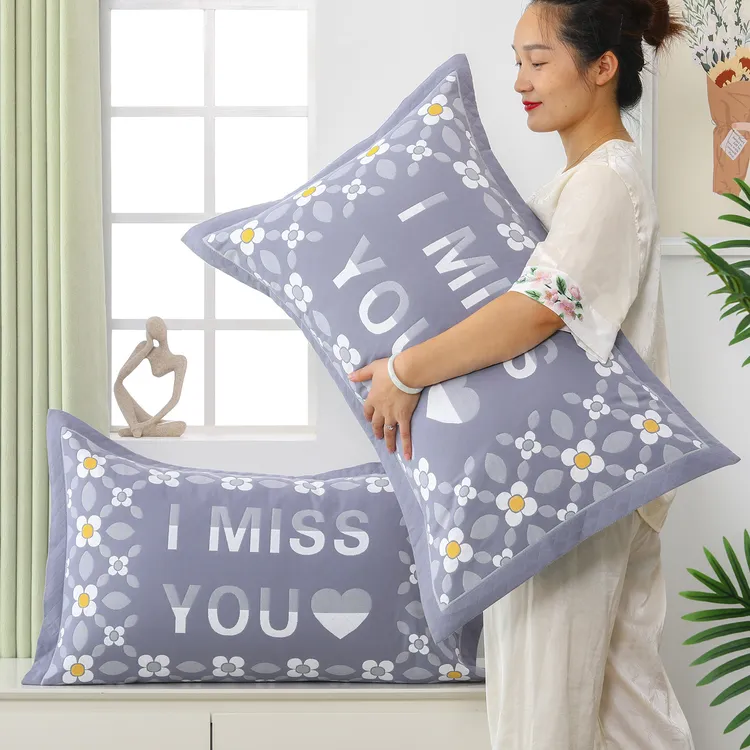 【居家好物】纯棉枕套一对装纱布加厚单成人枕头套透气枕套一对装