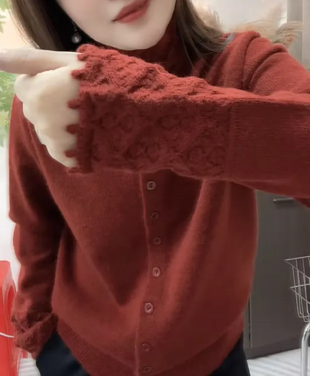 80-170斤大码2025新款秋冬ins风韩版时尚设计感减龄百搭针织开衫