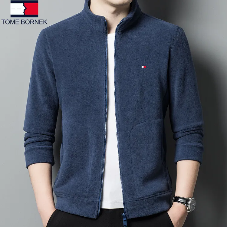 汤米tommy摇粒绒男夹克外套卫衣秋冬双面绒保暖休闲加绒夹克外套