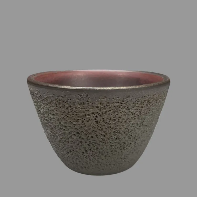 钧瓷炭烧杯子，全手工手拉坯制作