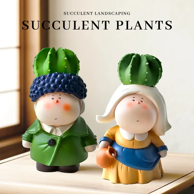 公仔梵高摆件虎皮兰室内绿植盆栽办公室桌面家居装饰创意生日礼物