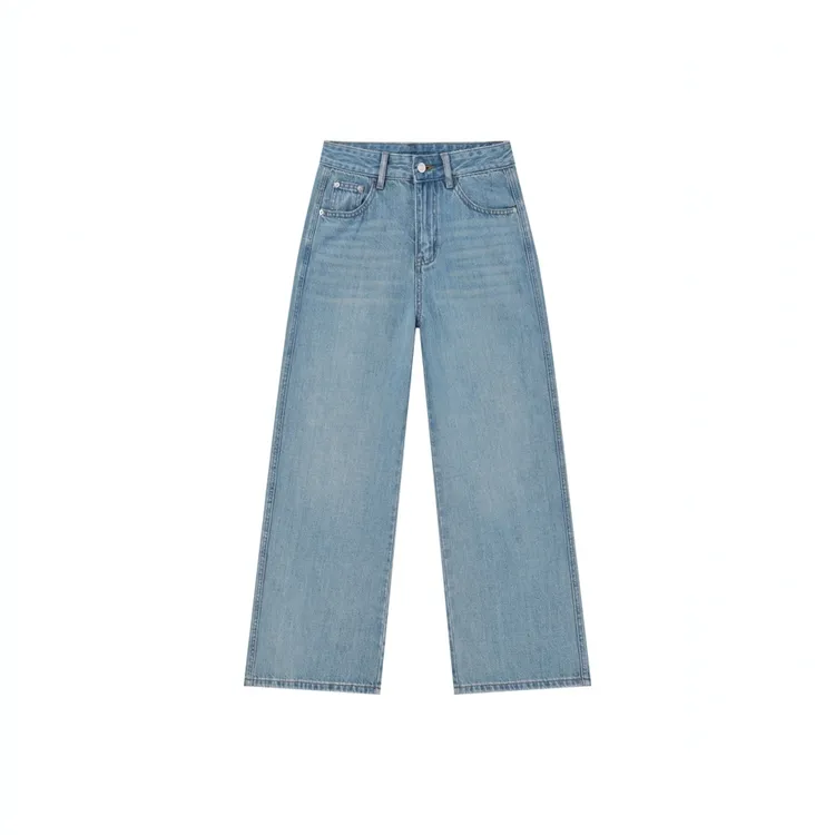 福利款直筒阔腿裤显瘦高腰宽松百搭牛仔裤小个子松弛感神裤休闲