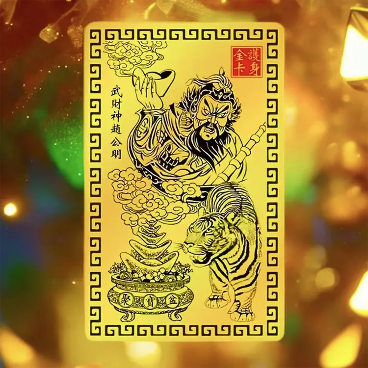 【师傅推荐】乙巳青蛇年赵公明金卡武财神随身卡汽车用品