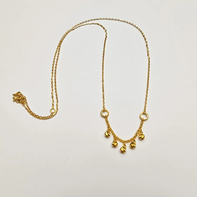 111#足金999 黄金光珠套连  M扣