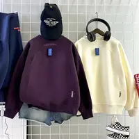 男童春秋新款圆领卫衣纯色简约时髦宽松中大小童儿童休闲百搭长袖