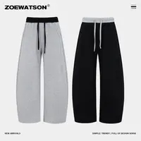 【ZOEWATSON】秋季弯刀裤拼色百搭高级感时尚美式宽松休闲裤Z5322