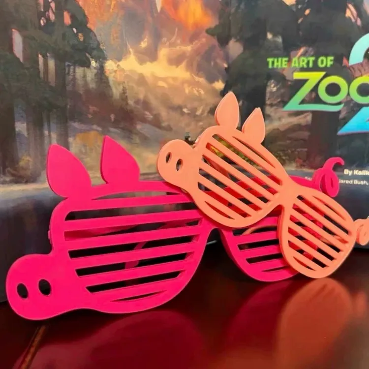 新动物城2周边尼克狐尼克同款哼哼猪3D打印排队眼镜拍照打卡道具