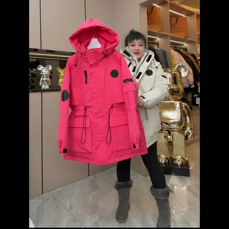 522.韩版冲锋衣带帽棉服2370款衣长约81