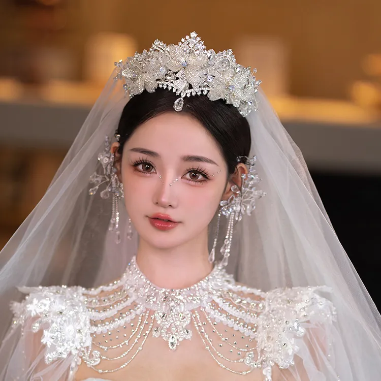 H176新娘头饰耳挂皇冠头饰公主高端结婚婚纱头饰高级皇冠新娘头饰