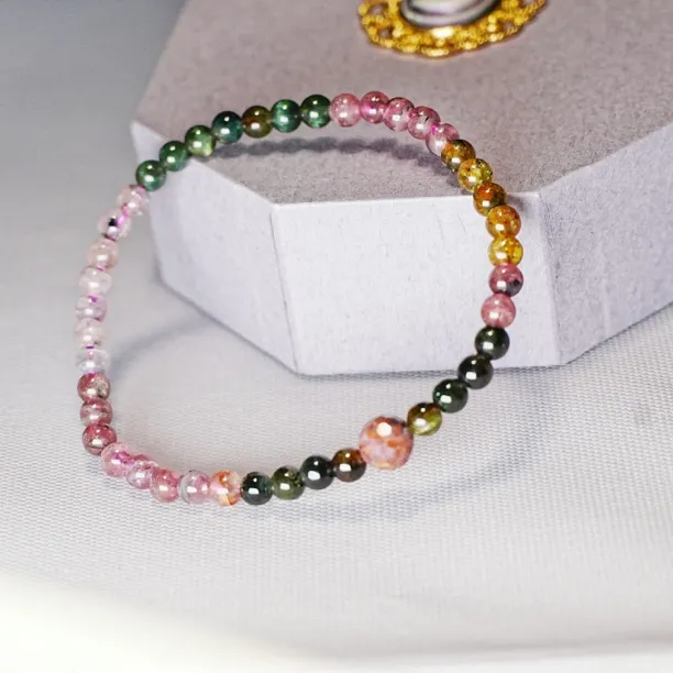 时尚碧玺单圈手链百搭简约