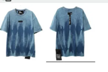 ooxoo20342休闲宽松潮流时尚短袖夏季半袖蓝色圆领百搭春夏渐变色