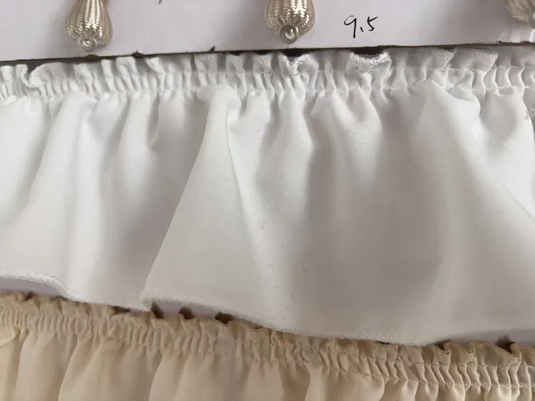 涤棉网红印花窗帘立边法式窗帘辅料含棉荷叶边配花布荷叶边