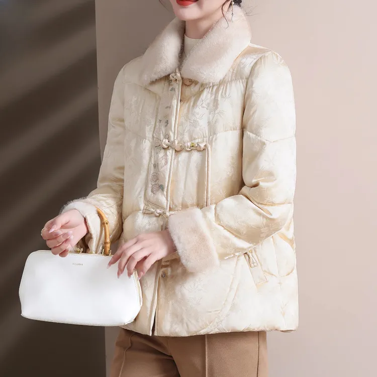 妈妈冬装气质加厚保暖棉服外套2025新款中老年女装新中式棉衣棉袄