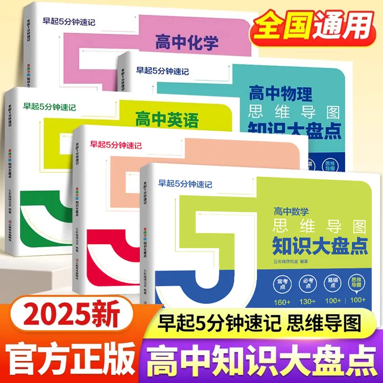 2025新版高中知识大盘点思维导图早起5分钟速记高考复习难点汇总